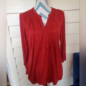 Women's Cable And Guage Rust Colored Blouse Size Medium